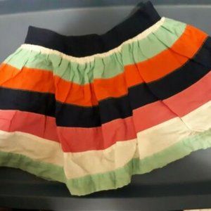 Girl toddler Tommy Hilfiger color stripped navy pink orange mint skirt size 5